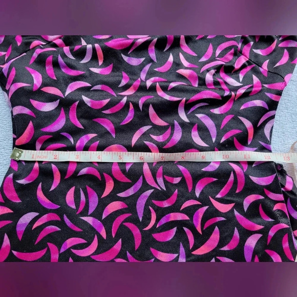 Vintage Bathing Suit possibly Maxine of Hollywood Swimsuit pink black one piece - Picture 9 of 12